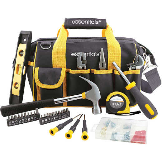 Essentials Around-the-House Homeowner's Tool Set with Black Tool Bag (32-Piece)